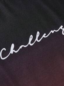 Manfinity Homme Men Letter Graphic Ombre Tee - Multicolor - View 5