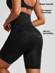SHAPORA Women's Solid Color High Waist Shapewear Shorts - Black - View 2
