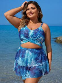 Swim Lushoire Summer Beach - Ensemble de Bikini Tie-Dye Grande Taille - Multicolore - Voir 7