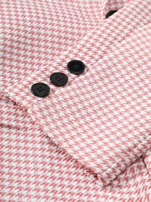 Manfinity Mode Nam Kích thước lớn Checkered Ve áo có khía Bộ đồ Áo khoác Và Quần Bộ - Hồng - Xem 3