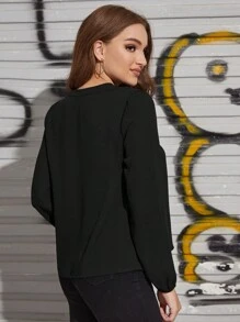 SHEIN Clasi 女士纯色休闲衬衫、长袖上衣