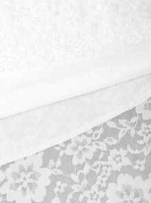 Sweetra Của phụ nữ Ren Áo Và Đuôi nàng tiên cá Bộ váy Với Nơ bướm Đồ trang trí - trắng - Xem 6