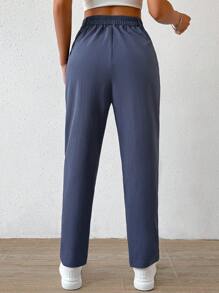 Chiquease Women's High-Waisted Tapered Pants With Pockets - Grey - View 3