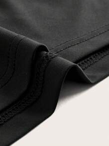 SHEIN EZwear 女性蜘蛛網心形設計熱鑽胸衣上衣 - 黑色 - 查看 4