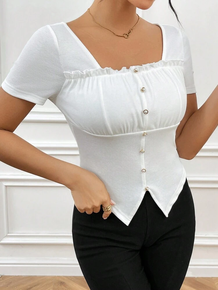 Asymmetric Hem Women's T-Shirt