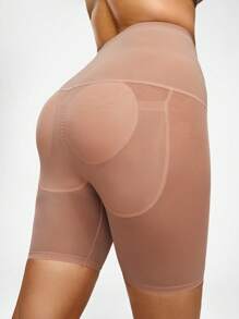 Women's Contrast Mesh Bodysuit Shapewear Bottom - Apricot - View 6