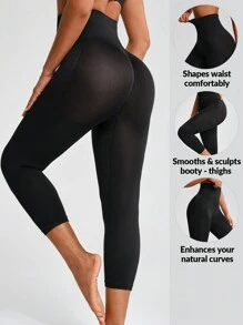 SHAPORA Women'S Solid Color Shapewear Bottom - Black - View 1