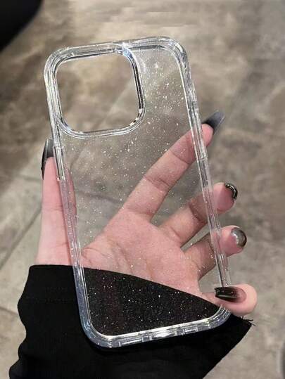 ROMWE 1 Pezzo Custodia Per Telefono Anti-caduta Trasparente Con Scintillio Luminoso, Compatibile Con Iphone 11 12 13 14 15 Pro Max