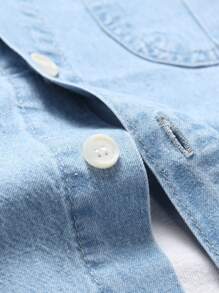 Manfinity Hypemode Men's Long Sleeve Casual Denim Shirt - Light Wash - View 4