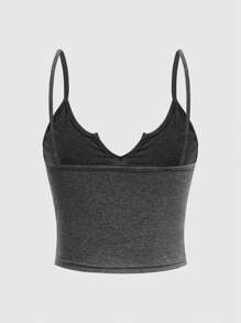 ROMWE Fairycore Ladies' Sparkling Rhinestone Embellished Camisole Tank Top - Dark Grey - View 2