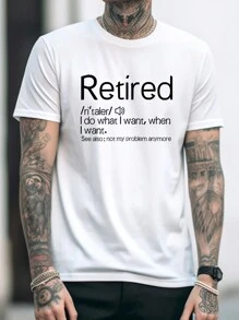 Men's 'Retired' Slogan Graphic Tee - White - View 1