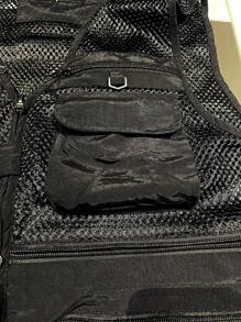 男士貨物口袋工具馬甲 - 黑色 - 查看 4