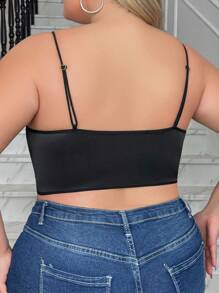Plus Size Wireless & Hollow Out Bralette - Black - View 2