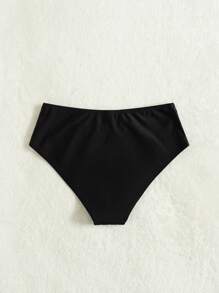 SHEIN Swim Summer Beach Women's Solid Color Bikini Bottom Carnival - Black - View 6