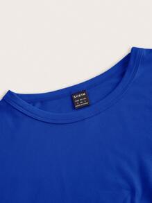 SHEIN EZwear 4pcs/Set Casual Minimalist Round Neck Short Sleeve Cropped Women T-Shirts, Suitable For Summer Suitable For Going Out - Multicolor - View 6