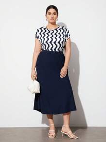 BizChic Plus Size Color Block Striped Shirt