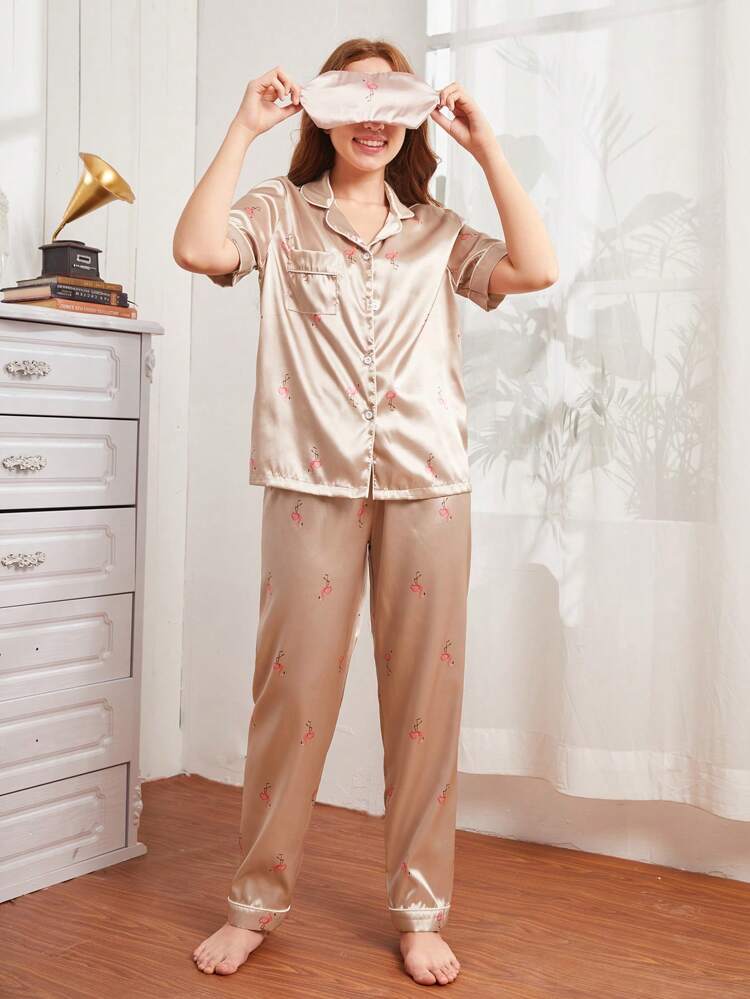 Teen Girls' Flamingo Print Homewear Pajama Set