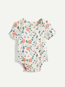 Cozy Pixies Bộ đồ liền thân dệt kim mềm mại họa tiết hoa cổ tròn tay ngắn hai vai cho bé gái 2 món/bộ - Màu tím hoa cà - Xem 4