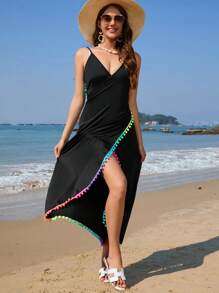 Swim Vcay Summer Outfits For Women Women's Flower Print One-Piece Beachwear Smock Cover-Up, Random Floral Pattern Summer
