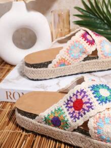 SHUZIA Women's Wedge Heel Platform Sandals Summer Shoes Spring Shoes Spring Break Easter - Beige - View 4