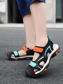 夏季透氣閉趾防滑橡膠底兒童涼鞋 - 彩色 - 查看 3