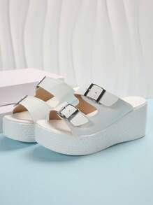 Women's Fashion Platform Wedge Heel Sandals, Summer - White - View 3