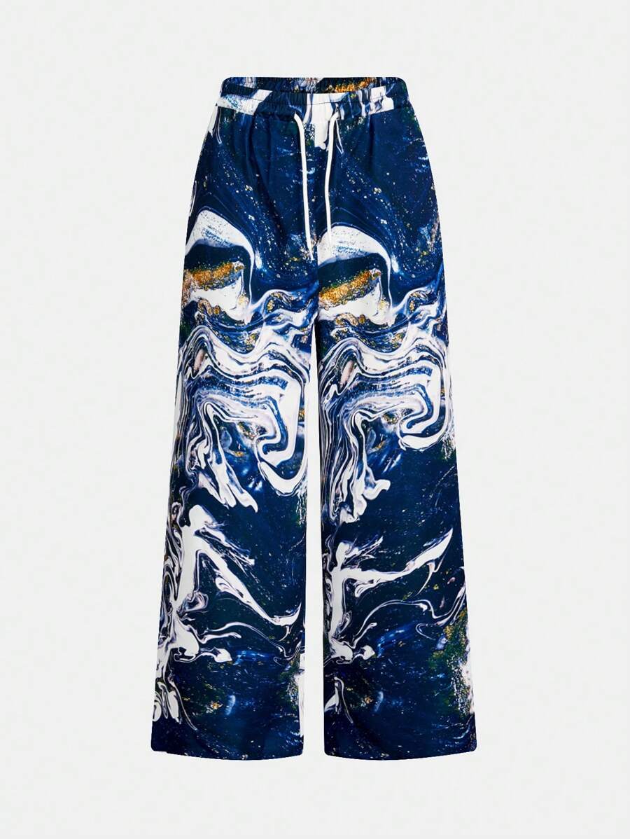 男士青少年時尚街頭風格 3d 印花長褲 - 彩色 - 查看 1