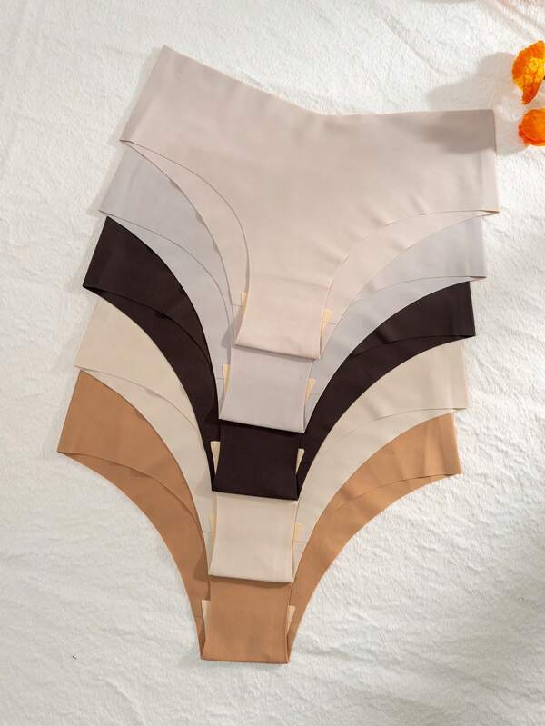 Shein Underwear&Sleepwear Basics 5pcs/Pack Ladies' Solid Color Triangle Panties
