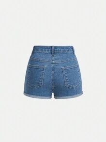 SHEIN Shorts De Mezclilla Desgastados Para Chicas Preadolescentes