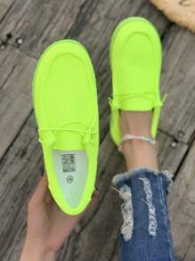รองเท้าผ้าใบสบายๆ แบบสวมง่าย ส้นต่ำผู้หญิง ใหม่ 2025 อเนกประสงค์ เสื้อผ้าเครื่องแต่งกายผ่อนคลาย สำหรับทุกฤดู - สีเขียว - ดู 2