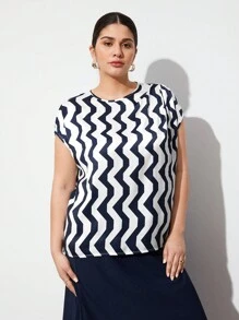 BizChic Plus Size Color Block Striped Shirt
