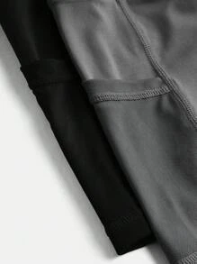 SHEIN Girlism Tween Girls' Knit Solid Color Fitted Casual Shorts 2pcs/Set - Multicolor - View 8