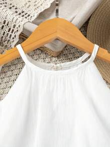 SHEIN Young Girl's Multi-Layer Cake Halter Neck Party Dress For Fancy And  Occasions,Holiday,Summer,Travel