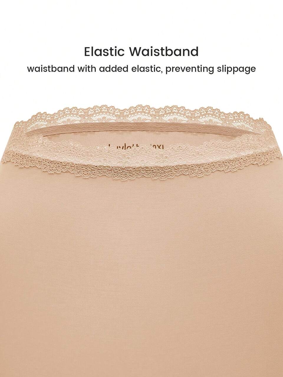 Plus 3-Pack Modal High Waist Boyshorts Lace Trim Women Underwear Panties Set