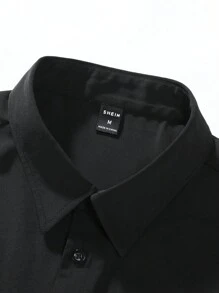 Manfinity EMRG Camisa de manga corta con cuello vuelto para hombres para fiesta, amigos