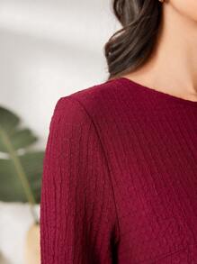 Al Najma 女款圓領側垂褶連身裙 - 紅色 - 查看 7