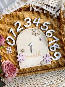 Newborn Baby Month Card Little Daisy Milestone Growth Commemorative Card - Multicolor - View 2