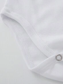 1 Miếng Em bé Cô gái Ngắn tay Áo liền quần chặt Với In Khẩu hiệu - trắng - Xem 4