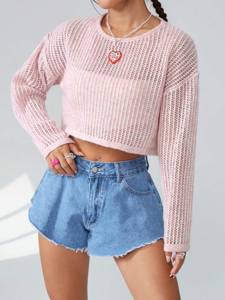 Hollow Out Cropped Sweater