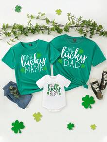 1 Miếng Em bé Cô gái Ngắn tay Áo liền quần chặt Với In Khẩu hiệu - trắng - Xem 5