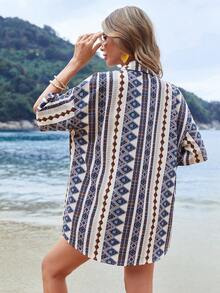 SHEIN VCAY Summer Three-Piece Geometric Print Vacation Set - Multicolor - View 2