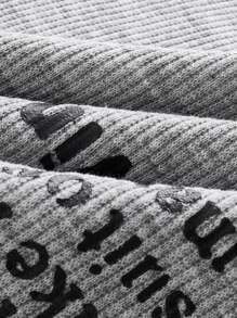 SHEIN EZwear Slogan Printed Halter Neck Top - Grey - View 4