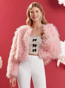 女款夾克 - 粉色 - 查看 3