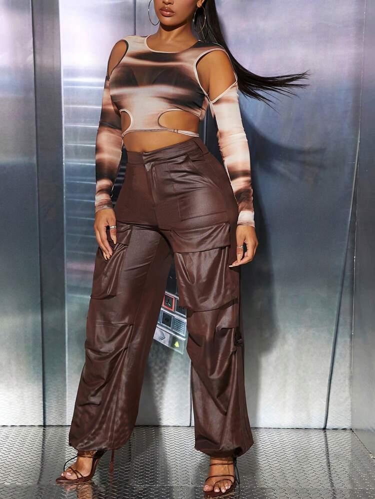 Cargo Pocket Buckle Strap Pants