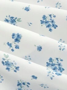 SHEIN MOD Vestido de tirantes con espalda de lazo y estampado floral para mujer - Azul y blanco - Ver 4