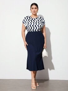 BizChic Plus Size Color Block Striped Shirt