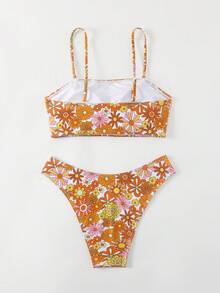 SHEIN Swim Bộ bikini hoa Ditsy dành cho nữ bãi biển mùa hè Valentine - Nhiều màu - Xem 5