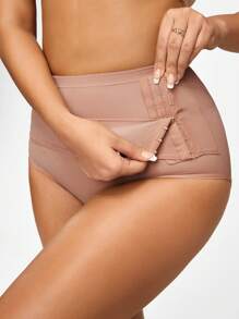 Women's Shapewear Panties With Side Buckle Closure - Apricot - View 1