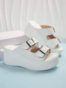 Women's Fashion Platform Wedge Heel Sandals, Summer - White - View 5