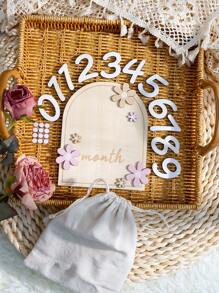 Newborn Baby Month Card Little Daisy Milestone Growth Commemorative Card - Multicolor - View 4